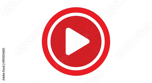 Red play button vector illustration graphic design for video streaming media interface application user experience.