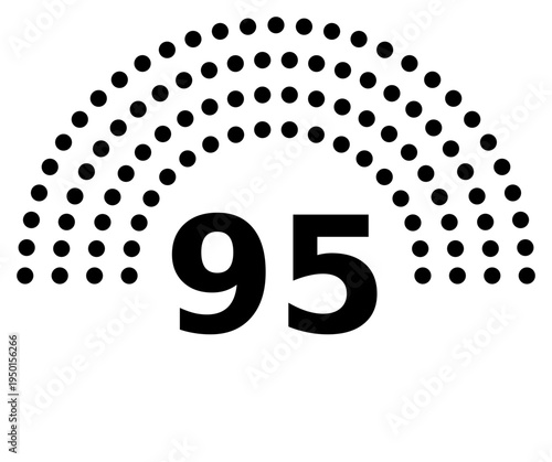 Hemicycle 95 seats - 8 rows