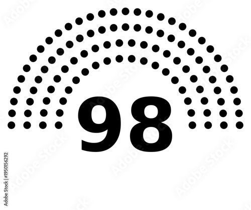 Hemicycle 98 seats - 8 rows