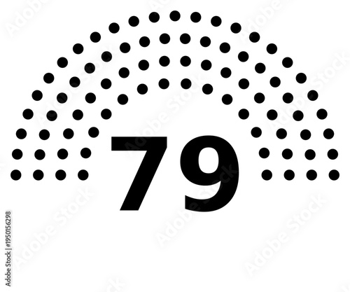 Hemicycle 79 seats - 8 rows