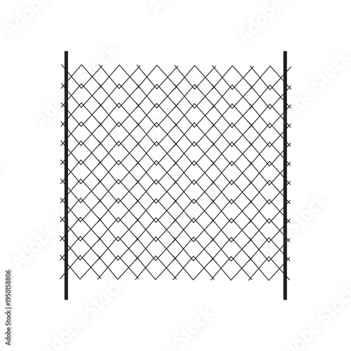 Seamless barbed wire fence metal grid pattern vector illustration for security barrier industrial design background