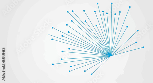 Network connections expanding outwards from a central point, symbolizing data flow and global reach