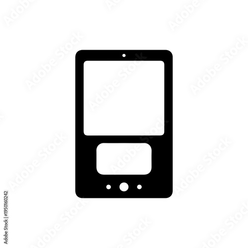 AAC device tablet black silhouette icon. Augmentative and alternative communication symbol. Vector illustration isolated on white background