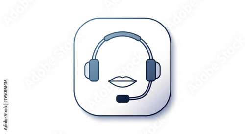 Customer service representative wearing headset with microphone for call center support
