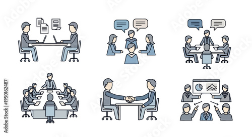 Business people communicating and collaborating.