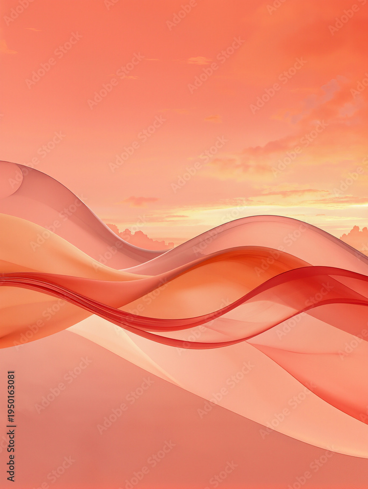 Fototapeta premium Warm Coral Peach Sunset Gradient Abstract Background