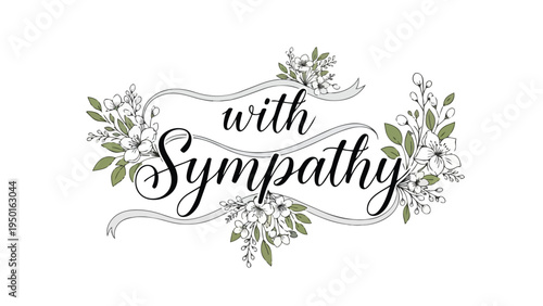 Elegant floral sympathy message expressing heartfelt condolences and support through botanical art