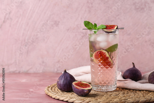 Glass of tasty fig lemonade...