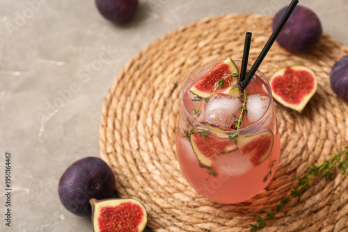 Glass of fresh fig lemonade...