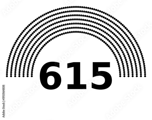 Hemicycle 615 seats - 8 rows