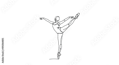 Ballet dancer line art pose with ideal for dance studios, artistic