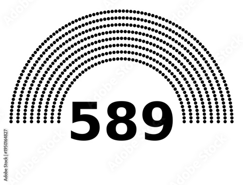 Hemicycle 589 seats - 8 rows