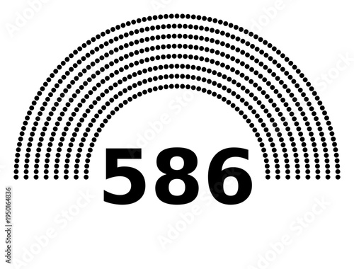 Hemicycle 586 seats - 8 rows
