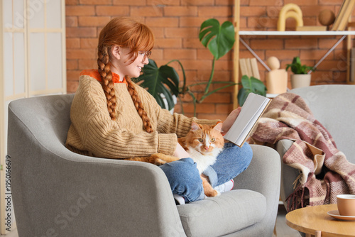 Teenage redhead girl with c...