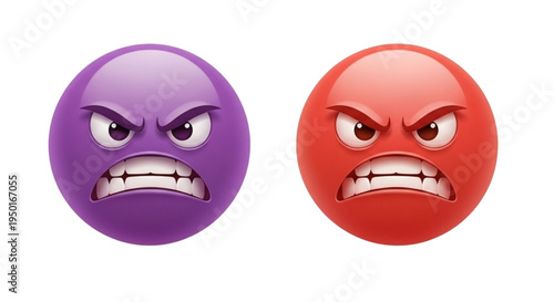 Furious Red and Purple Emoticons