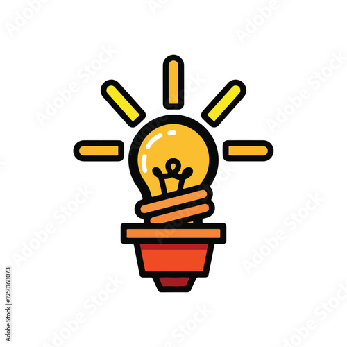 Conceptual Illustration of a Bright Idea Lightbulb Symbolizing Innovation and Creative Solutions
