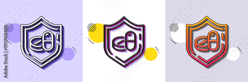 Medical tablet line icon. Halftone dotted pattern. Gradient icon with grain shadow. Medicine drugs sign. Pharmacy medication symbol. Line medical tablet icon. Various designs. Vector