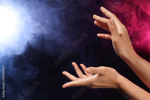 Female hands with energy ba...