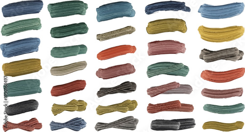 Hand painted dry brush stroke collection bundle set. textured strokes and artistic paint marks, perfect for creative design.