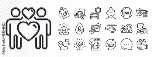Washing machine, Clapping hands and Refresh website line icons for web app. Glare of light effect. Message icon. Pack of Heartbeat, Yoga, Refresh cart pictogram icons. Vector