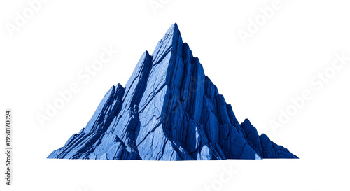Fotografía Imposing blue mountain range with sharp peaks and rocky slopes