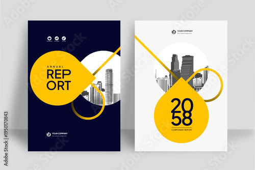 Business Report Cover Template – Yellow Geometric Layout (A4)