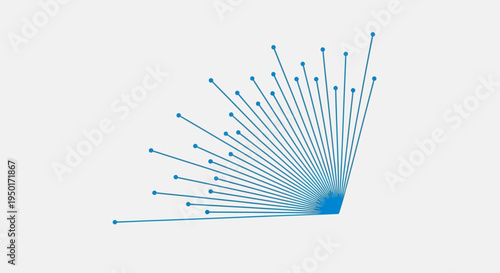 Abstract digital data connection lines radiating from a central point, forming a dynamic graphic representation of network expansion and technological flow