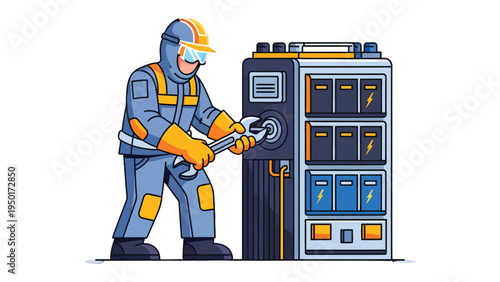 Maintenance Expert: A skilled technician diligently attends to industrial equipment, using specialized tools to ensure optimal function and performance.