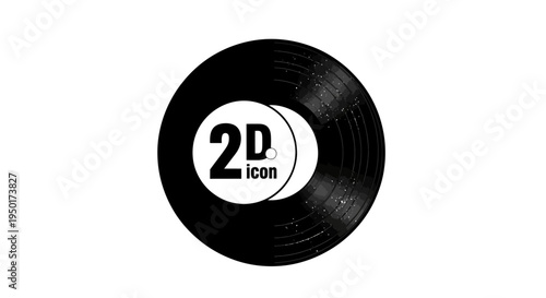Black vinyl record with 2D icon label.