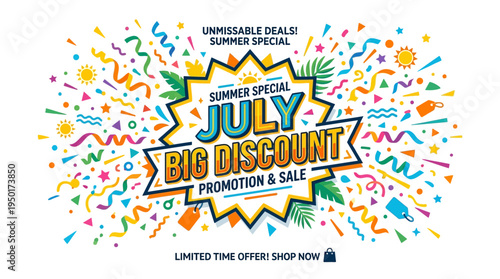 Summer Special July Big Discount Promotion Banner