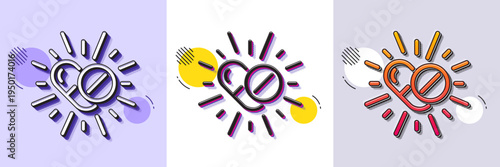 Medical drugs line icon. Halftone dotted pattern. Gradient icon with grain shadow. Medicine pills sign. Pharmacy medication symbol. Line medical drugs icon. Various designs. Vector