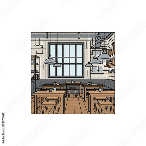 Interior of a Cozy Restaurant or Cafe