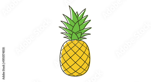 A colorful illustration of a pineapple.