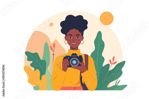 Boy and dog having fun cartoon illustration