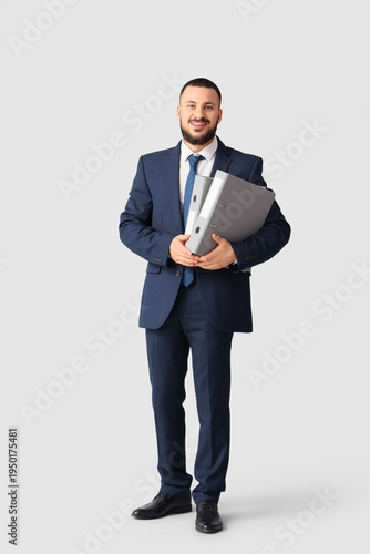 Handsome businessman with f...