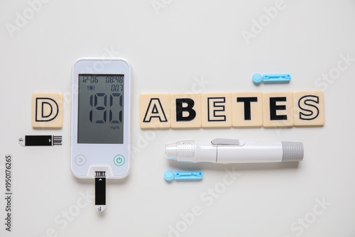 Word DIABETES with glucomet...