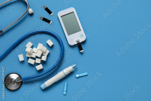 Glucometer, lancet pen, sug...