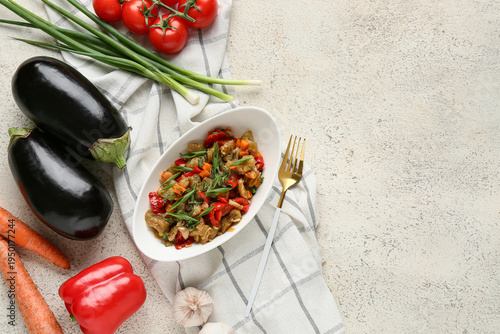 Bowl of vegetable stew with...
