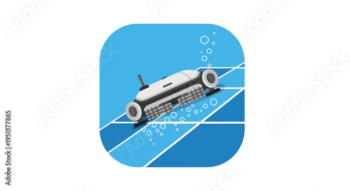 Robot pool cleaner in action.