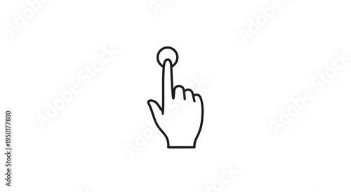 A hand icon clicking a button.