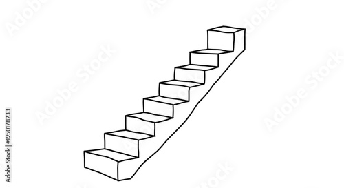 A simple line drawing of stairs.