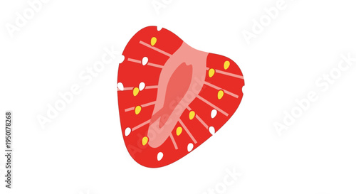 A vibrant illustration of a strawberry.
