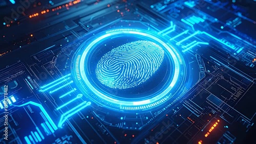 Digital fingerprint security system and biometric authentication visualization