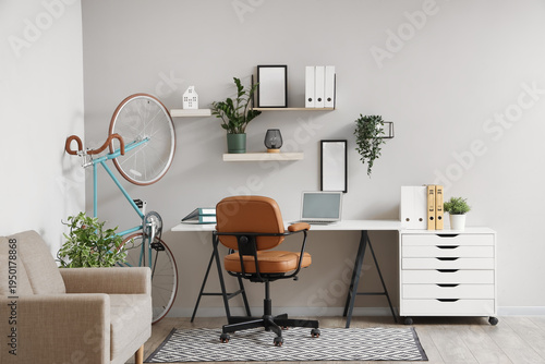 Interior of home office wit...