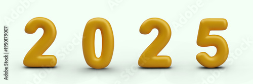 Festive concert of 2025. Vector poster with golden number. Template for Christmas website design, application. Layout for New Year banners, compositions