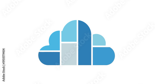 Cloud computing technology symbol icon.