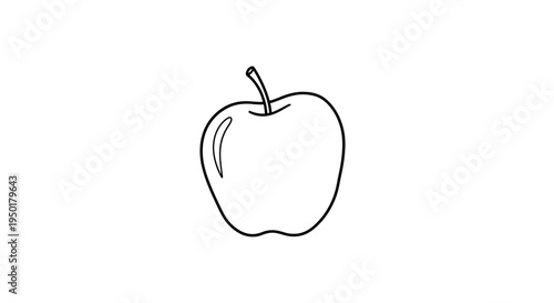 A simple line drawing of an apple.