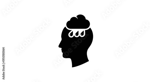 Black silhouette of a woman's head.