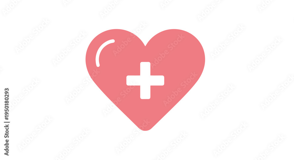 Fototapeta premium Medical symbol with a heart and cross.