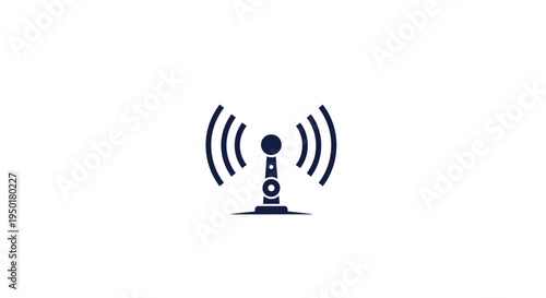 Radio antenna broadcasting signal icon.